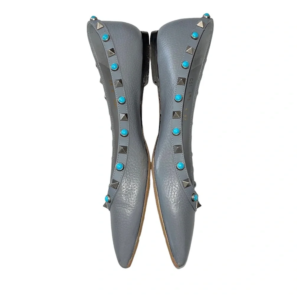 Valentino Garavani Rockstud Ballet Flat size 37 Grey - Picture 3 of 10
